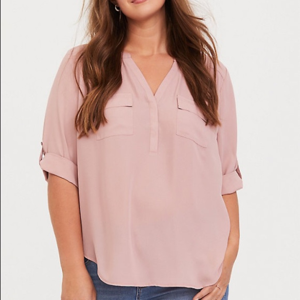 Harper Dusty Pink Pullover Blouse
